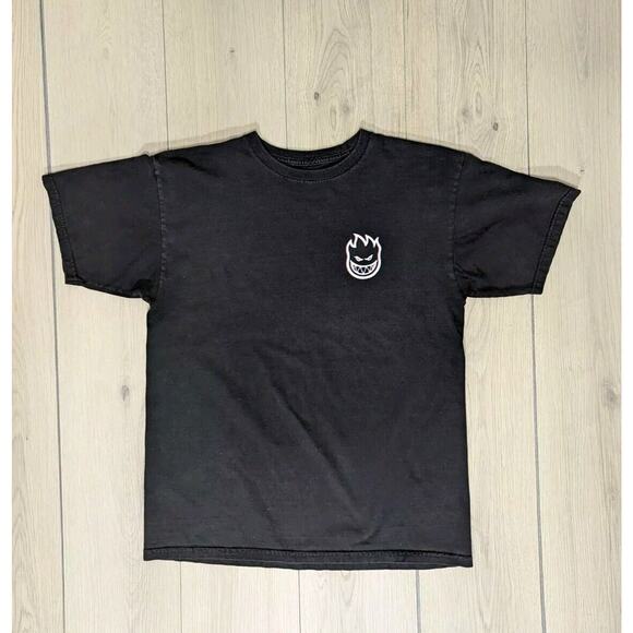 Y2k Spitfire Wheels 3D Rare Spiral Graphic Print T Shirt Size M Black - Picture 1 of 5